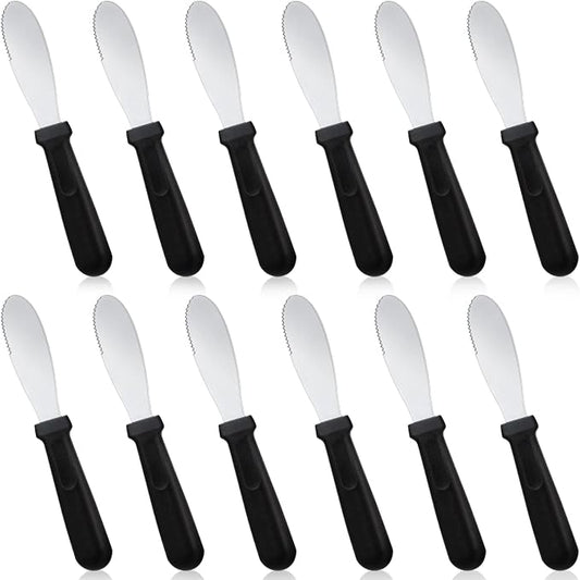 12 Pcs Butter Spreader Knives Wide Blade Stainless Steel Cheese Spreader Knife by Cunno
