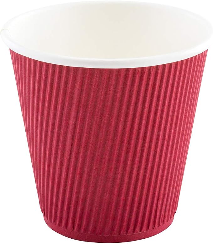 Restaurantware Ripple Wall Coffee Cups 500 Count 8 Ounce Insulated Crimson - Image 5