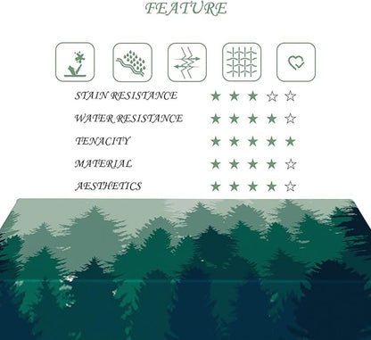 54x78 Inch Nature Rectangular Tablecloth Misty Pine Forest Silhouette Table Cloth Waterproof Durable Table Cover for Party Picnic Indoor Gaming Room Decor