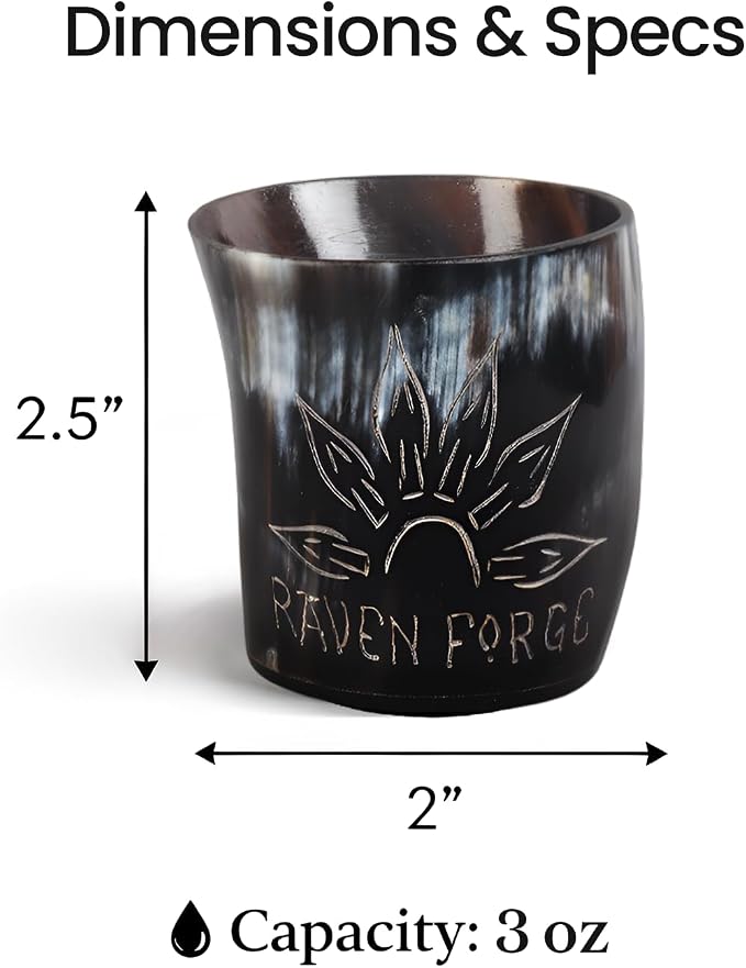 Handicrafts Home Viking Horn Shot Glasses Set of 4, Handmade Natural Ox Horn - Image 6