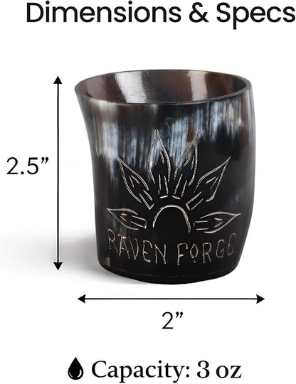 Handicrafts Home Viking Horn Shot Glasses Set of 4, Handmade Natural Ox Horn - Image 6