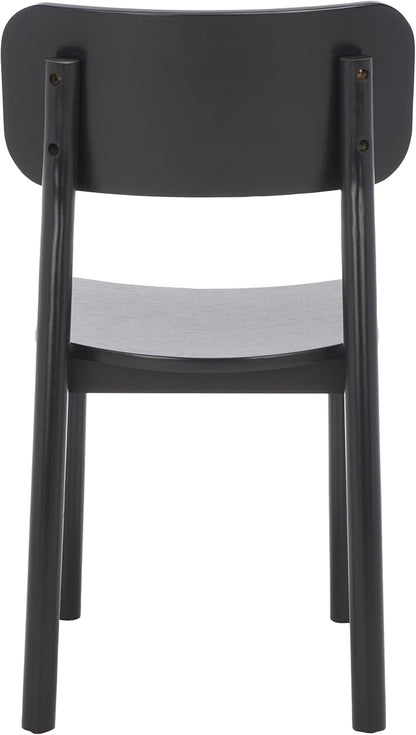 SAFAVIEH Home Collection Egon Coastal Black/Natural Dining Chair Set of 2