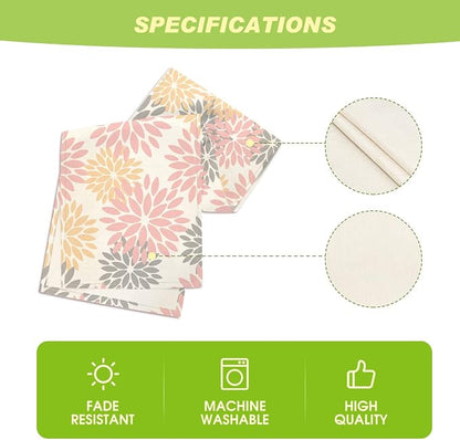 Artoid Mode Pink Dahlia Floral Pinnata Summer Table Runner, Spring Kitchen - Image 5