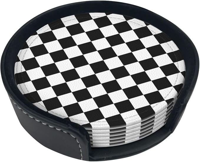 Black and White Checkered Coasters by Unknown