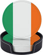 6 Pack Ireland Flag Leather Coaster by GTEVUTS
