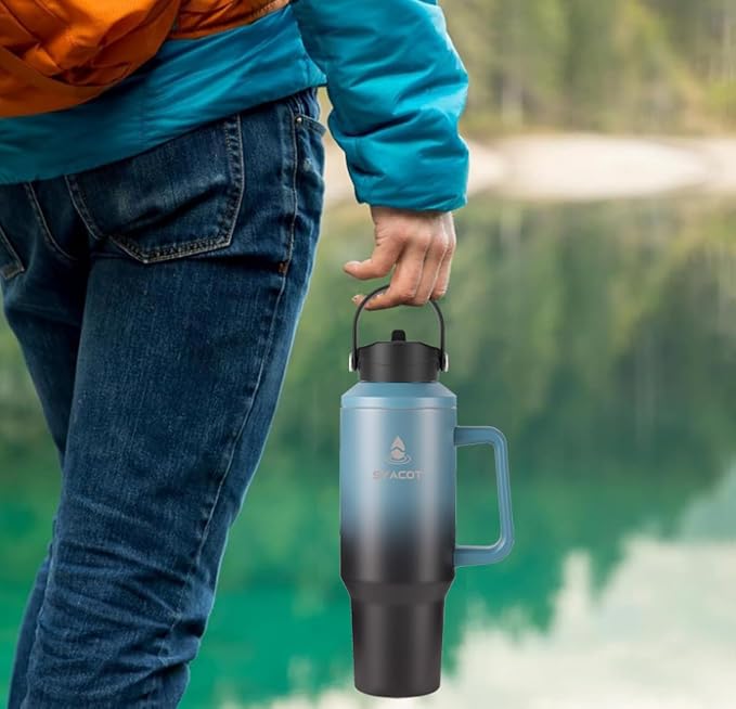 40 oz Tumbler with Handle and Straw or Convert to 40 oz Insulated Water Bottle - Image 8