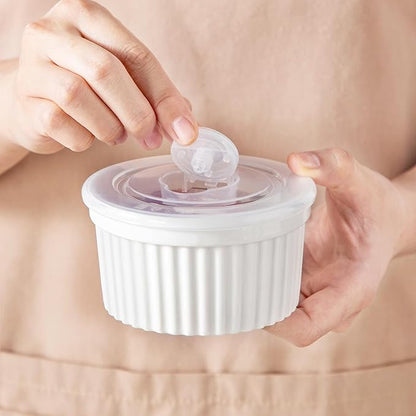vancasso 8 oz Ramekins with Lid, Porcelain Creme Brulee Souffle Dishes - Image 9