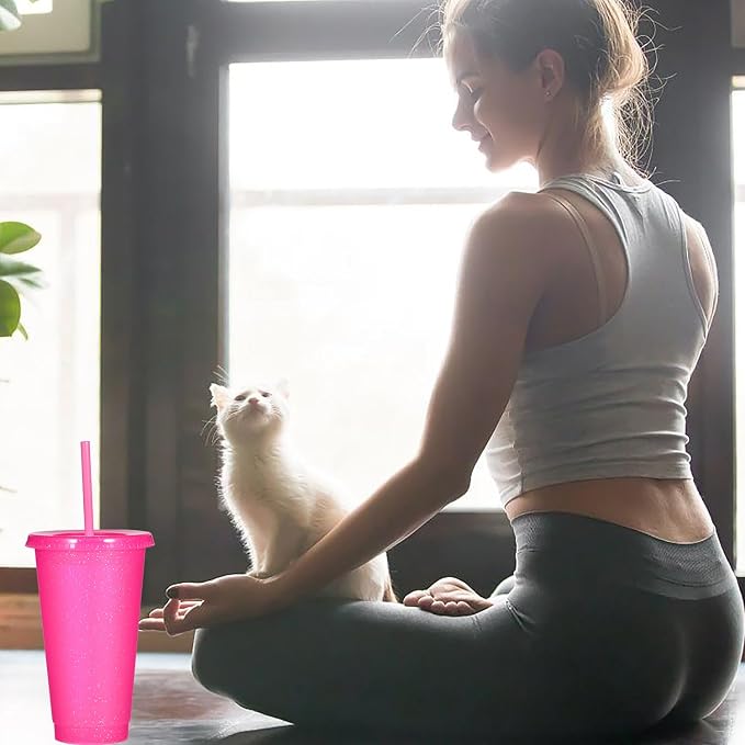 Suertestarry Tumbler with Straw and Lid, Water Bottle Iced Coffee Travel Mug Cup - Image 7