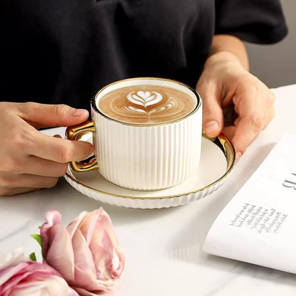 Ceramic Coffee Cup and Saucer Set - Image 5