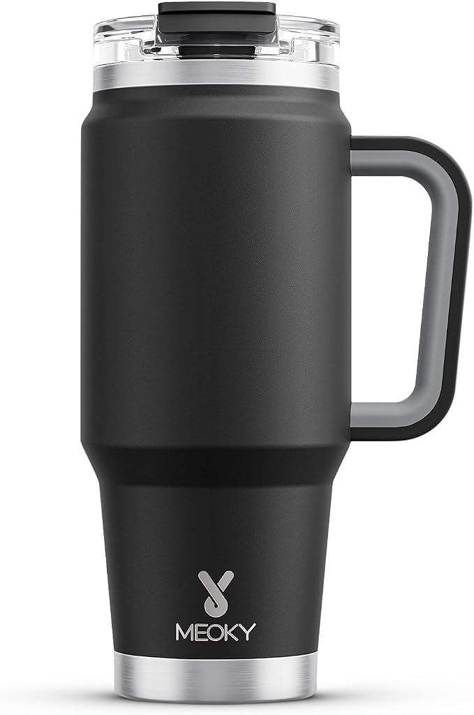 Meoky 32 oz Tumbler with Handle, Insulated Tumbler with Lid and Straw, by MEOKY