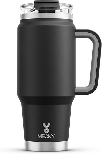 Meoky 32 oz Tumbler with Handle, Insulated Tumbler with Lid and Straw, by MEOKY