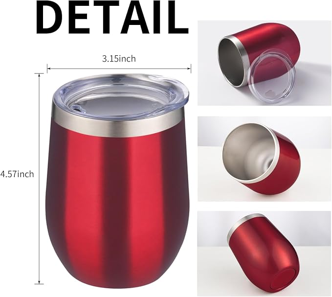 12oz/4 Pack Wine Tumbler Glasses - Image 5