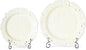 KAMMAK Ceramic Decorative Plate Set of 2, Porcelain Plates for Kitchen Dining Room Wine Cabinet Home Decor, Vintage Collector Plates with 2 Display Stand, Cream-White Leaves (8-inch + 10-inch)