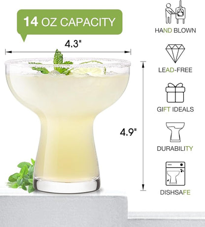 Martini Glasses Set of 2, 14oz Coupe Cocktail Glasses - Image 6