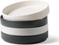 famiware Star 8.25" Pasta Bowls Set of 4, Bowl Plate, Dark Charcoal & White | by Famiware