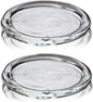 2 Pack Glass Candle Holder 3" Clear Beautiful Transparent Round Candle Plate by Cumuiu