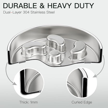Slow Feeder Dog Bowl-3Cups for Large Breeds, Double Wall Food-Grade Stainless Steel, Heavy Duty with Non-Slip Rubber Base, Puzzle Maze Bowl to Slow Down Eating