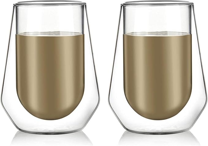 Amlong Crystal Double Wall Glass Whiskey Glasses, Classic Scotch Whiskey Glasses by Amlong+Crystal
