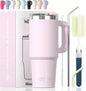 20 oz Tumbler with Handle, Tumbler with Lid and Straw, Double Wall Insulated by Watersy