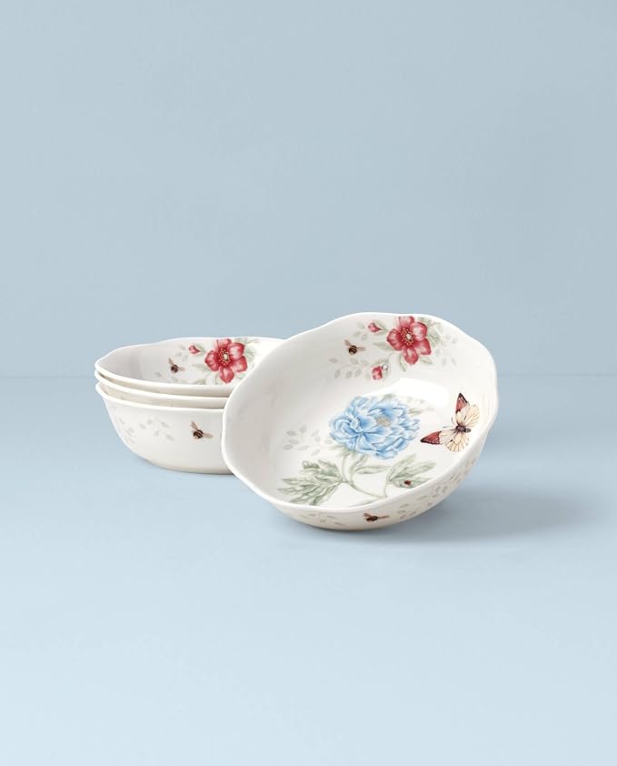 Lenox Butterfly Meadow Porcelain 4-Piece Soup Bowl Set - Image 5