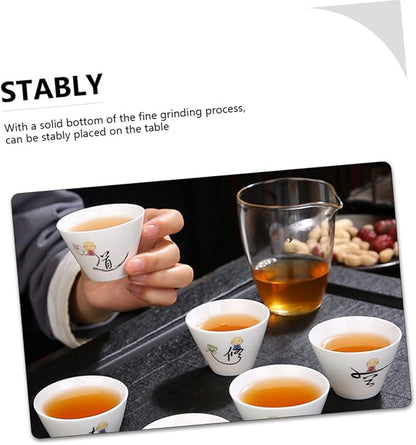 2Pcs Ceramic Tea Cups Retro Style Porcelain Teaware Delicate Handleless Kung Fu - Image 3