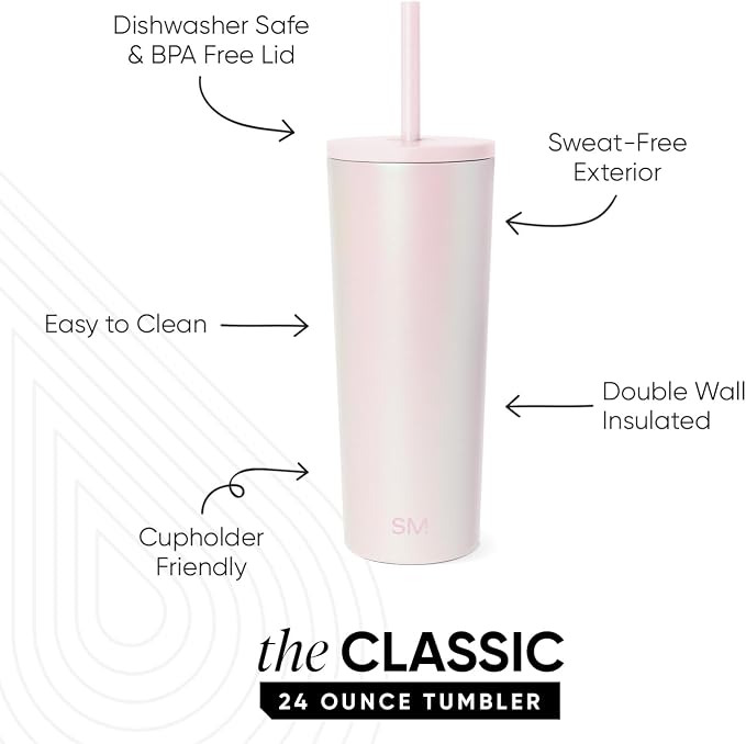 Simple Modern Iced Coffee Tumbler, Insulated | 24oz | Pearlescent | Reusable - Image 2
