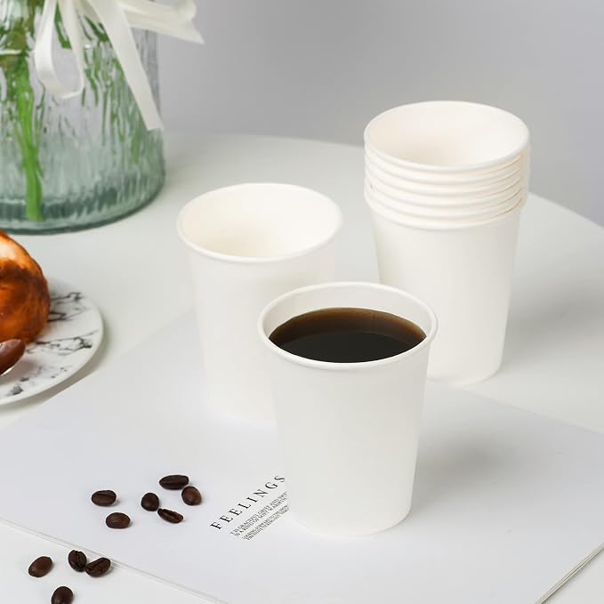 RACETOP 8 oz Disposable Paper Coffee Cups, 1000 Pack | Leak-proof Paper - Image 2