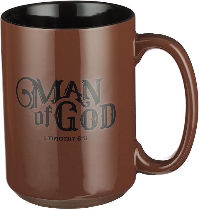 Christian Art Gifts Brown Ceramic Coffee Mug – 14 oz. Microwave and by ChristianArtGifts
