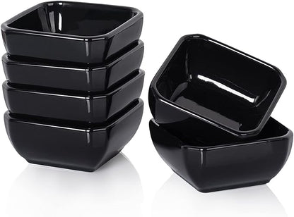 DELLING 3 Oz Porcelain Dip Bowls Set of 6, Soy Sauce Dish, Condiment Cups by Delling-HappyFoodieCreator