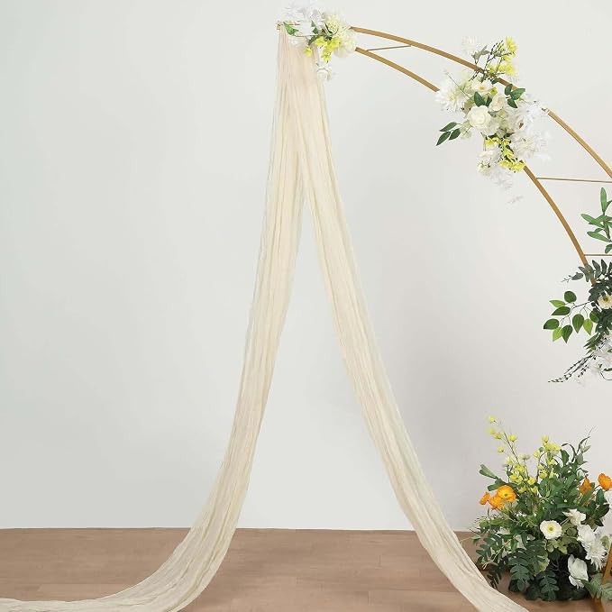 Efavormart 20ft Cream Gauze Cheesecloth Wedding Arch Drapery Fabric, Extra Long - Image 2
