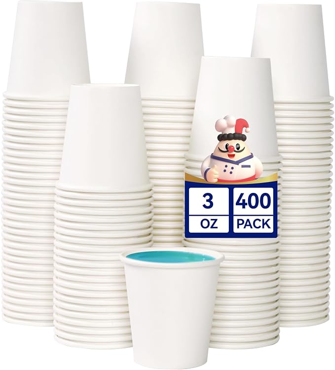 JOLLY CHEF 400 Count 3 oz Bathroom Paper Cups, Disposable Mini Bathroom by JOLLYCHEF