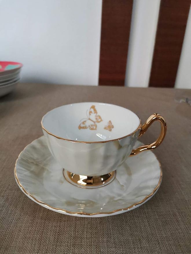 Bone China Cup and Saucer Set- Butterfly and Elegance - Image 5