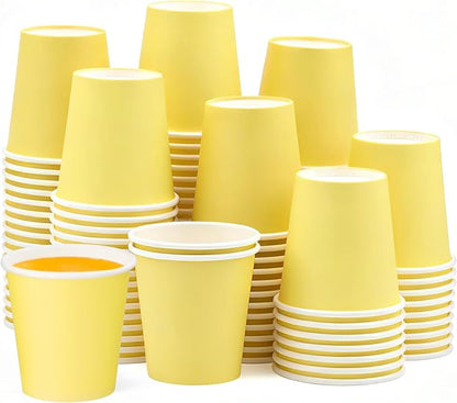 100 Pack 3 oz Disposable Paper Cups, Mouthwash Cups Espresso by Huaiid