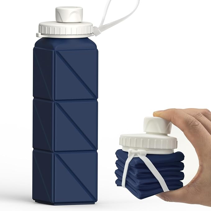 BEAUTAIL Collapsible Water Bottles 21oz/610mL, Silicone Travel Water Bottle | by BEAUTAIL