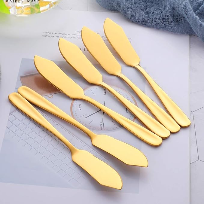 Buyer Star Cheese Butter Knife, Stainless Steel 6" Mini Desert Knives, - Image 5