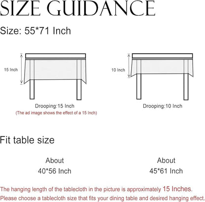 ISAENNE Designer Small Rectangular Tablecloth,Western Linen Colorful Floral Indoor Table Cloth,Wrinkle Resistant Decor Tablecloths for Dining Thanksgiving Kitchen Christmas,55"*71"-Serenity B