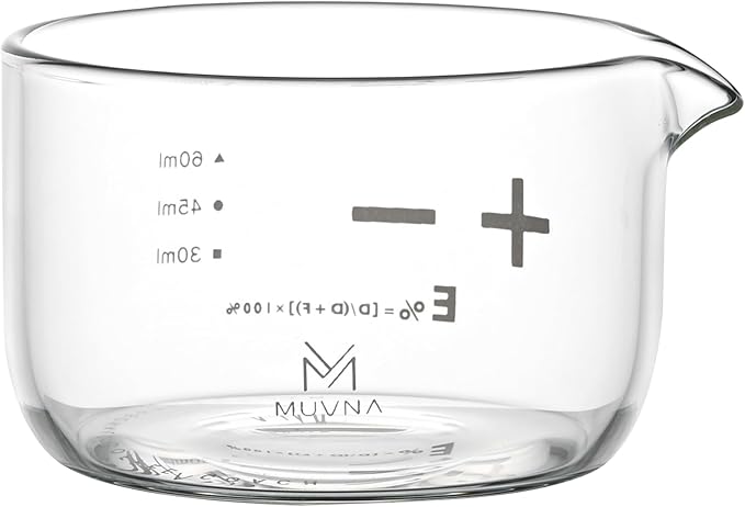 Espresso Shot Glass Measuring Cup, Handleless Compact Design by MUVNA