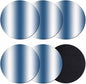 Ombre Lake Blue Coasters Set of 6, Modern Minimalist Geometric Gradient Color by PIEPLE
