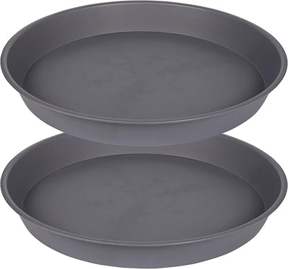 2 Pack of 8 inch Plant Saucer Clear, Heavy Duty Plastic Plant Water Tray 8 inch by Bleuhome