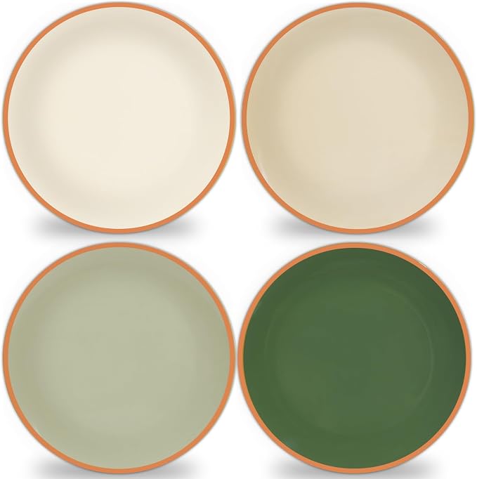 4 Set 10 Inch Sage Green Dinner Plates Melamine Sage Green Dinnerware Set by Afniimyapt