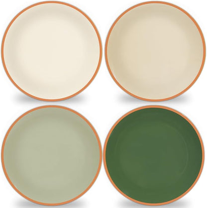 4 Set 10 Inch Sage Green Dinner Plates Melamine Sage Green Dinnerware Set by Afniimyapt