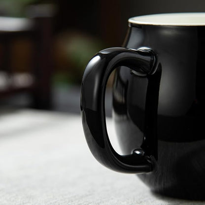 Yundu 12 OZ Brilliant Black Ceramics Teacup - Image 5