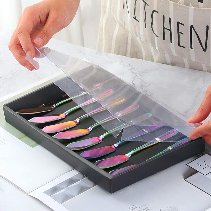 Buyer Star Butter Knives, 18/10 Stainless Steel 6.10 Inch Rainbow Cheese - Image 9