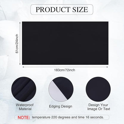 2 Pcs Black Sublimation Table Runners Blanks 24 x 72 Inch Polyester Table - Image 2
