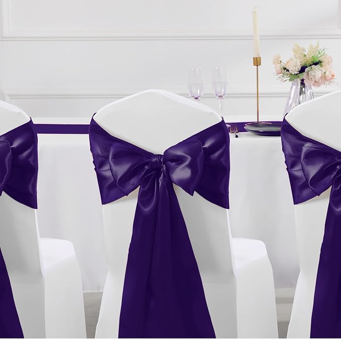 Manyshofu Dark Purple Satin Table Runner 12x108 - Image 6