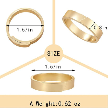 Round Metal Gold Napkin Rings Set of 8 | Modern Fall Napkin Ring Holders - Image 2