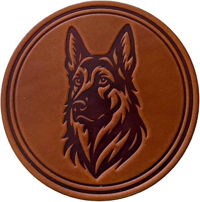 Dog Breed Leather Coasters – Premium Full Grain Table Protectors by Handmade