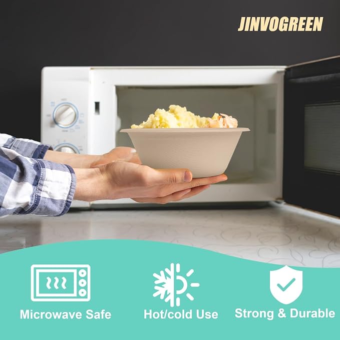 JINVOGREEN 500 Count 12 oz Paper Bowls, Disposable Compostable Bowls Bulk - Image 7