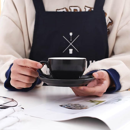 Coffeezone Double Espresso Coffee Cup and Saucer, Small Cappuccino and - Image 2