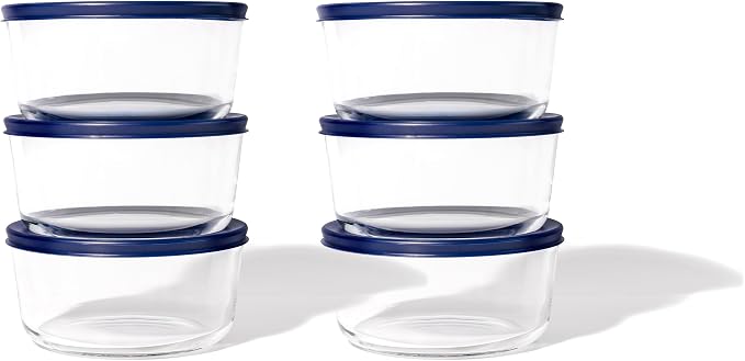 12-Piece Glass Food Storage Containers Set | 4-Cup, Leakproof | Microwave - Image 5